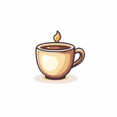 Design of cup of coffee icon logo illustration isolated on white background