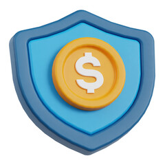 financial protection 3d icon isolated on the transparent background