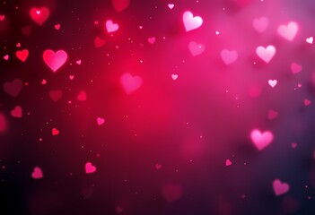 Romantic background featuring floating red hearts over a soft gradient backdrop.