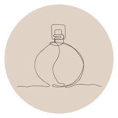 PNG perfume brown Instagram story highlight cover, line art icon, transparent background