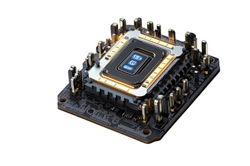 3d Vector AI Chip, AI in science and business, Technology and engineering concept.