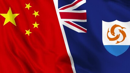 China and Anguilla Flag Loop