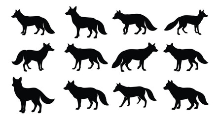 A set fox vector silhouette