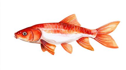 vibrant red carp swimming gracefully, symbolizing good fortune and prosperity
