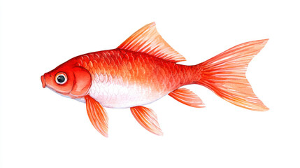 vibrant red fish swimming gracefully in clear water, symbolizing good fortune and prosperity