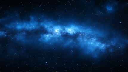 Fototapeta premium Cosmic Nebula: Serene Blue Hues in Deep Space