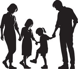 Family Silhouette Vector Illustration

