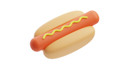 Hotdog 3D Icon. Fast Food 3D Icon