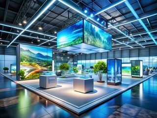 Futuristic VR Exhibition Stand: Modern Commercial Booth Design for Brands