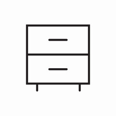 Drawer cabinet storage furniture bedroom icon vector sign