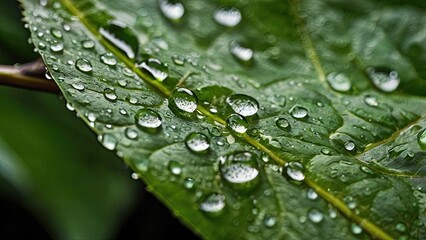 water drops on a leaf