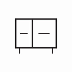 Modern cabinet furniture storage drawer icon vector sign