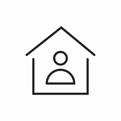 Home resident people living space icon vector sign
