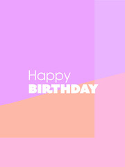 Pink colorful happy birthday card illustration.