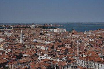 Bird's eye view of Venice on a clear summer day