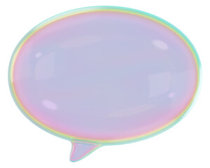 Speech bubble png holographic, transparent background