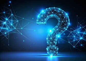 Glowing Question Mark in Futuristic Digital Network - Tech Exploration Concept