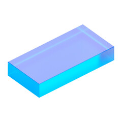 Blue cuboid png 3D geometric shape, transparent background