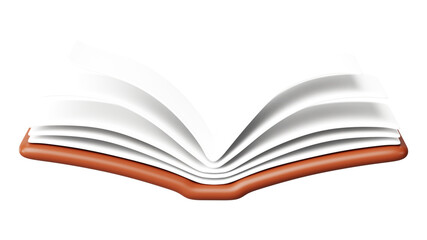 Brown open book png 3D education element, transparent background