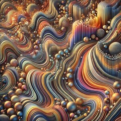 Fototapeta premium Vibrant Abstract Flow Pattern with Volumetric Scattering and Ray-Traced Caustics for Artistic Backgrounds 