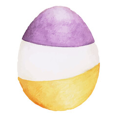 Easter egg png watercolor element, transparent background