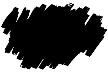 Scribbled brush png sticker black banner illustration