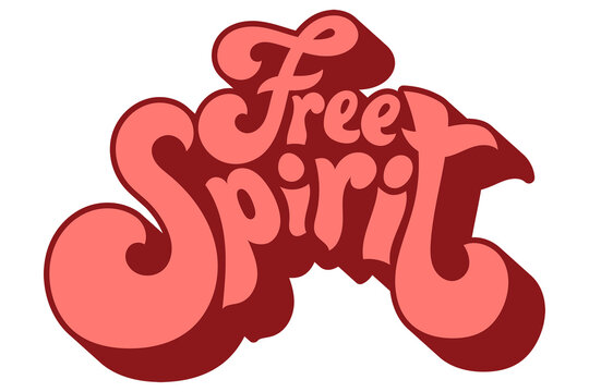 Red free spirit funky style  vintage lettering design element