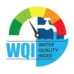 Water Quality Index monitoring - visual concept in flat colors