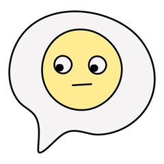 Fototapeta premium Nervous emoticon png sticker, facial expression on transparent background