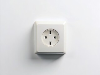 Australian Three-Pin Power Socket Minimalist Photography - Clean White Background