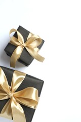 Beautiful gift boxes on white background