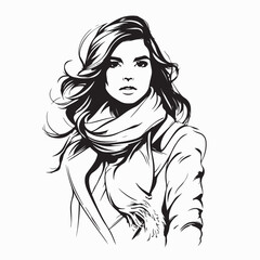 Beautiful Fashion Girl Image vector. Beautiful Fashion Girl Winter Stock Illustrations.