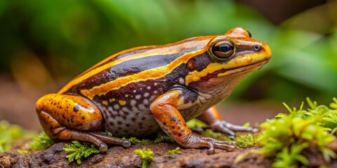 Banded Bullfrog (Kaloula pulchra) in Natural Habitat - Southeast Asian Amphibian