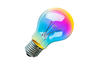 Isolated Rainbow Light Bulb