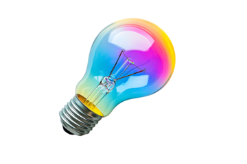 Isolated Rainbow Light Bulb