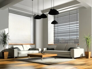 Modern Living Room Interior Design With White Sofas