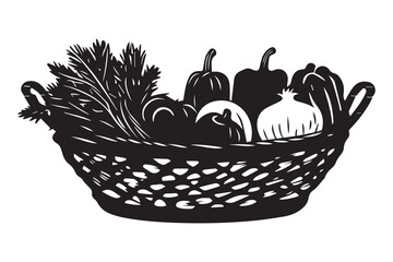Fruits And Vegetables Silhouette Vector illustration