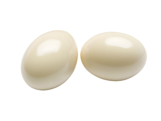Two Hard-Boiled Eggs, Isolated Isolated On A White Background, PNG Transparent