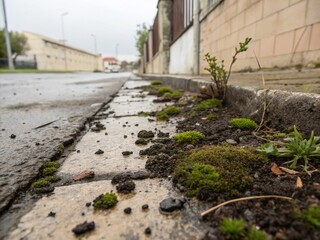 Obraz premium Black Mold Growth on Concrete Surface - Documentary Style Stock Photo