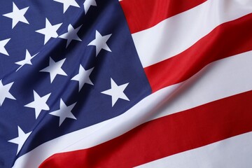 Beautifully waving star and striped American flag