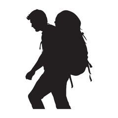 Male Traveler Silhouette Vector illustration 