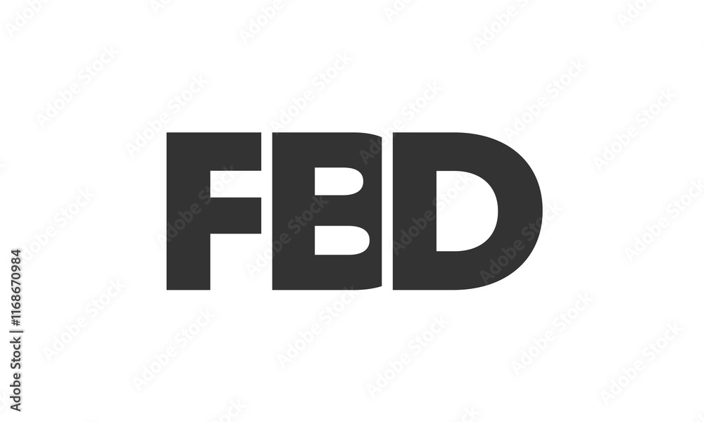 Fototapete fbd logo design template with strong and modern bold text. initial based vector logotype featuring s