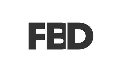FBD logo design template with strong and modern bold text. Initial based vector logotype featuring simple and minimal typography. Trendy company identity.