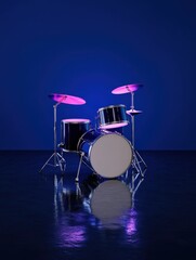 Energetic drum performance studio setting music instrument showcase vibrant lighting close-up view...