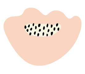 Pink flower png sticker, abstract botanical doodle, transparent background