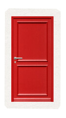 Red door png digital sticker, collage element in transparent background