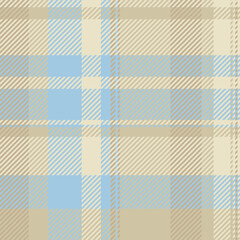 Elegant pastel plaid pattern in soft blues and beige. Perfect for textile design, websites, packaging, and more.  A sophisticated and calming background image with a subtle texture.