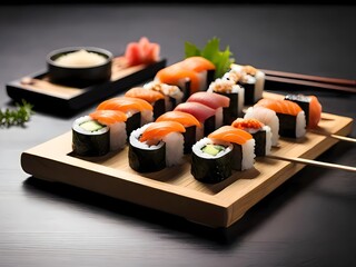 sushi and chopsticks