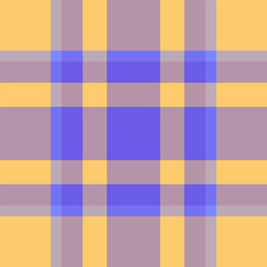 Lovely pattern plaid textile, seventies vector seamless tartan. Madras background fabric texture check in pastel and amber colors.