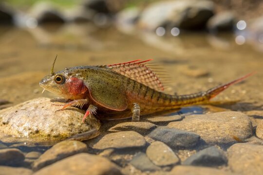 Candid Close-up of Triops Cancriformis in Natural Habitat, Tiny Prehistoric Crustacean
